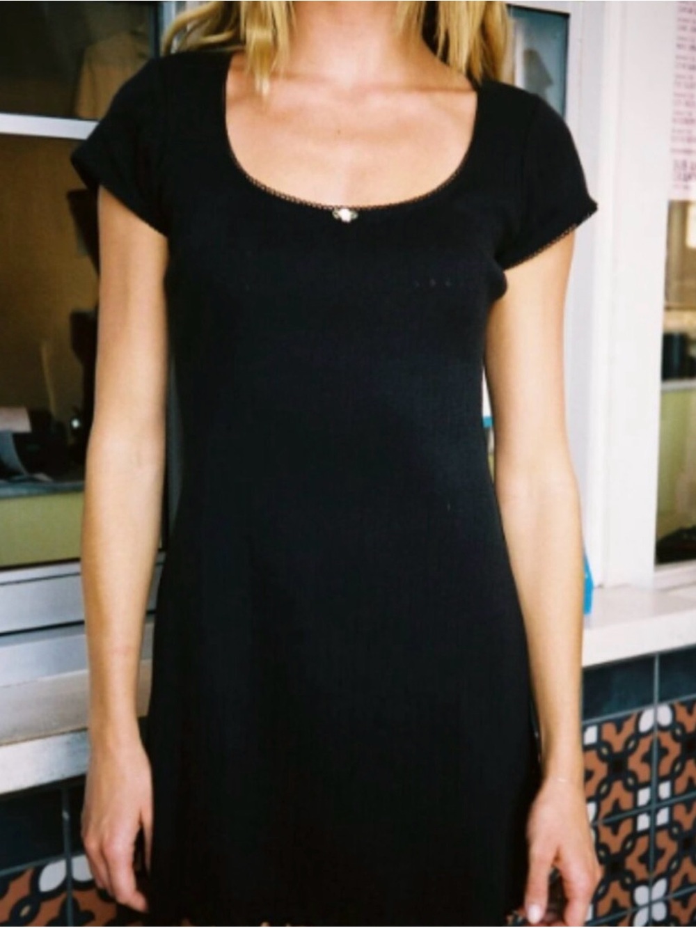 Della Dress Lisa Says Gah Black Pointelle Small - Picture 3 of 3